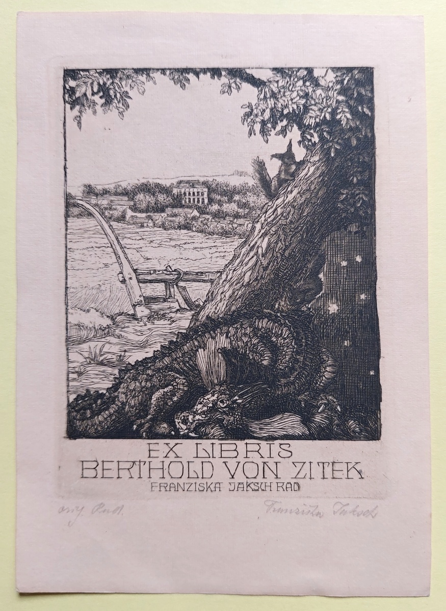 Jaksch von Wartenhorst Franziska Romana – Ex libris Berthold von Zítek