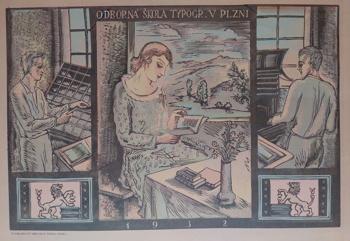 Hodek Josef – Kalendář - Odborná škola typografická v Plzni 1932
