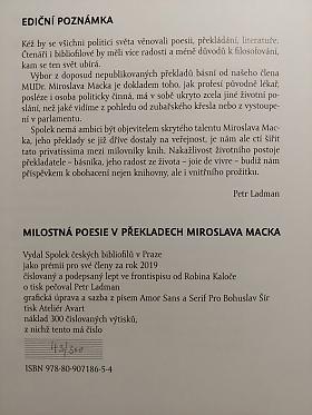 Milostná poesie v překladech Miroslava Macka