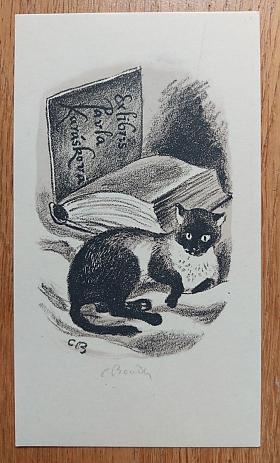 Bouda Cyril – Ex libris Pavla Karásková (kočka)
